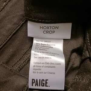 PAIGE Women's Hoxton Crop High Rise Slim Fit Jeans Chopped Frayed Hem Size 32